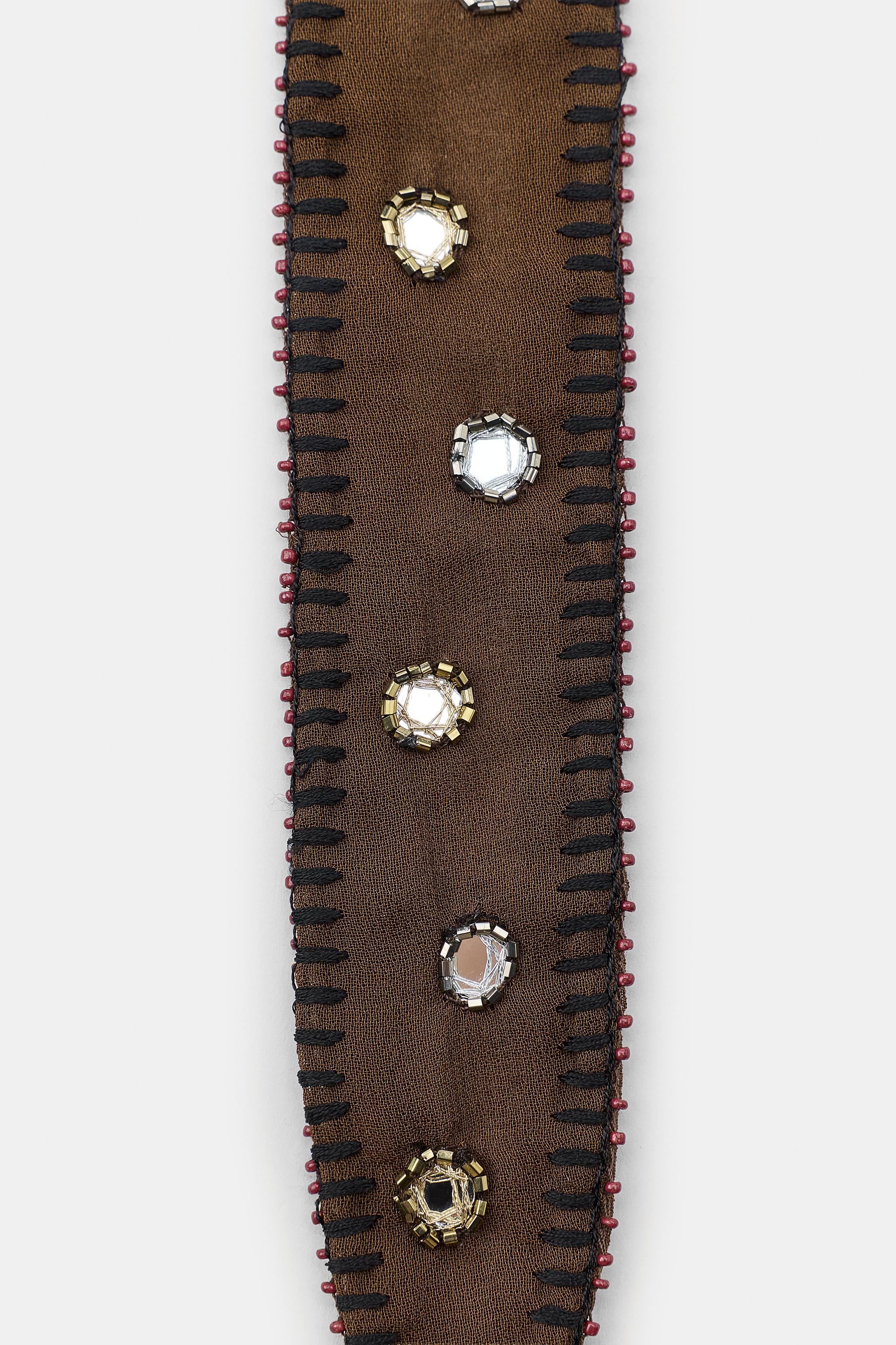 CONTRAST STITCH MIRROR SCARF